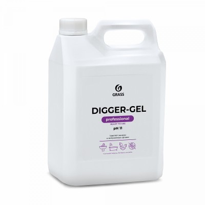 Средство щелочное для прочистки канализационных труб Grass DIGGER-GEL (5,3 кг)